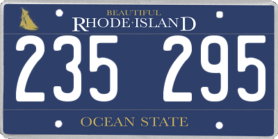 RI license plate 235295