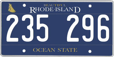 RI license plate 235296