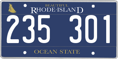 RI license plate 235301