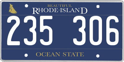 RI license plate 235306
