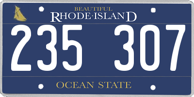 RI license plate 235307