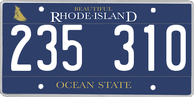 RI license plate 235310