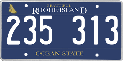 RI license plate 235313