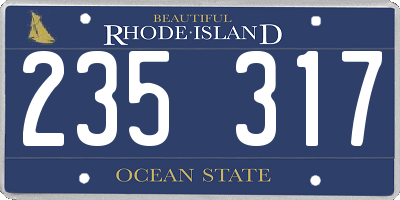 RI license plate 235317