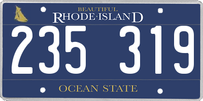 RI license plate 235319