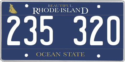 RI license plate 235320