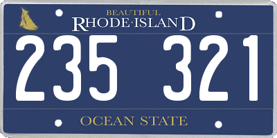 RI license plate 235321