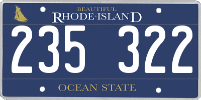 RI license plate 235322
