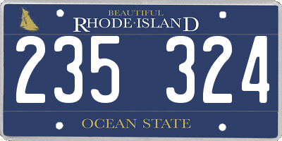 RI license plate 235324