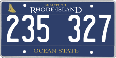RI license plate 235327