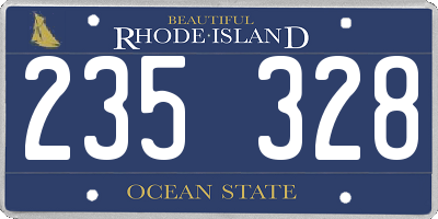 RI license plate 235328