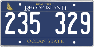 RI license plate 235329