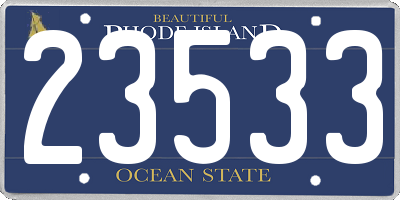RI license plate 23533