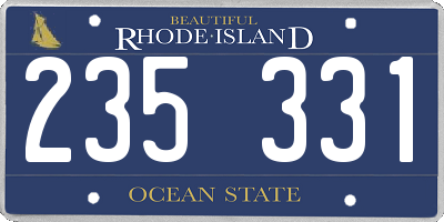 RI license plate 235331