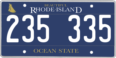 RI license plate 235335