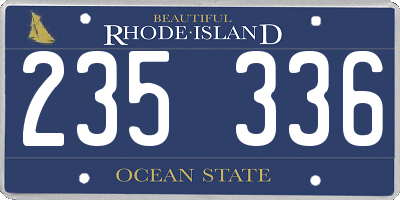 RI license plate 235336