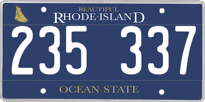 RI license plate 235337