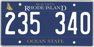 RI license plate 235340