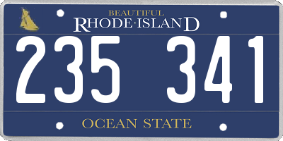 RI license plate 235341