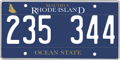 RI license plate 235344