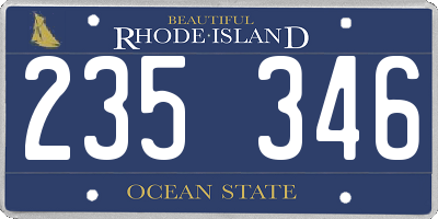 RI license plate 235346