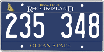 RI license plate 235348