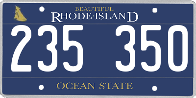 RI license plate 235350