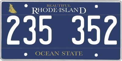 RI license plate 235352