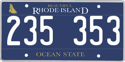 RI license plate 235353