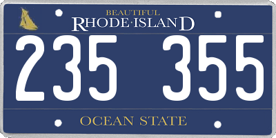 RI license plate 235355