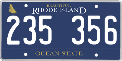 RI license plate 235356