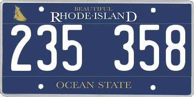 RI license plate 235358