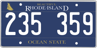 RI license plate 235359