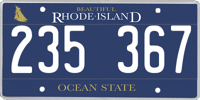 RI license plate 235367