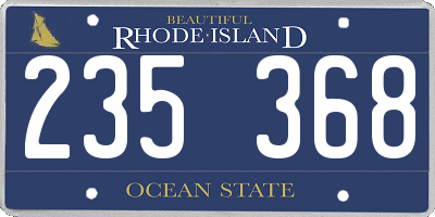RI license plate 235368