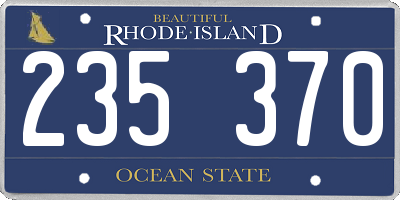 RI license plate 235370