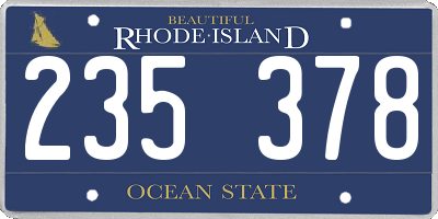 RI license plate 235378