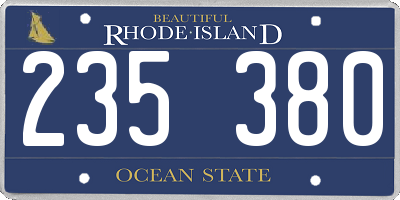 RI license plate 235380