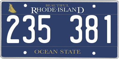 RI license plate 235381