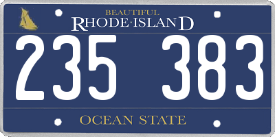 RI license plate 235383