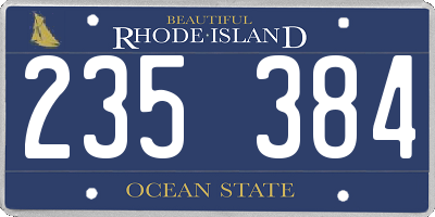 RI license plate 235384