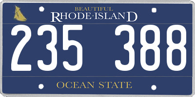 RI license plate 235388