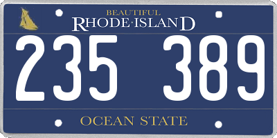 RI license plate 235389