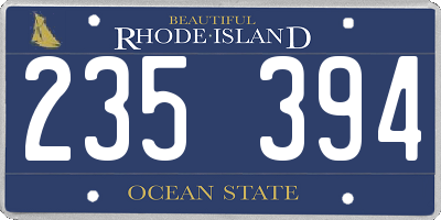 RI license plate 235394