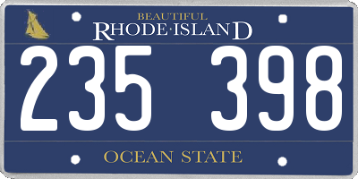 RI license plate 235398