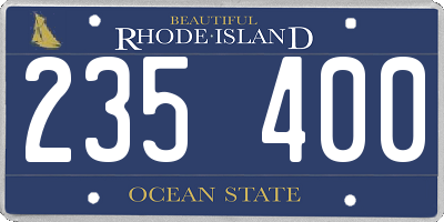 RI license plate 235400