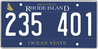 RI license plate 235401