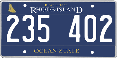 RI license plate 235402