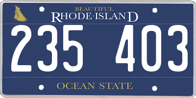 RI license plate 235403