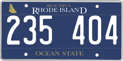 RI license plate 235404